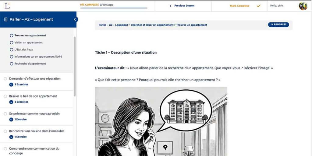 FIDE exam sample papers, A2, B1, French