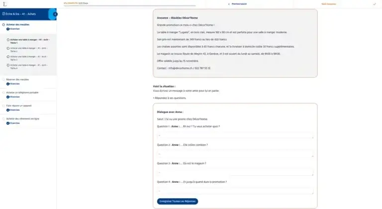 FIDE practice papers - Writing and Reading - French - A1