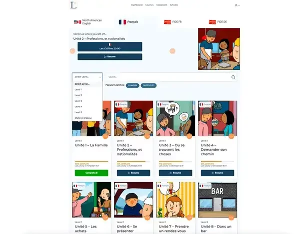 My Linguistics learning platform - Course page