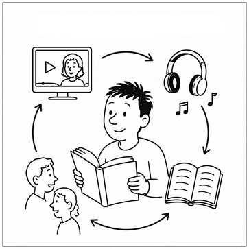 Learning a language, fluency in French, Compound learning 