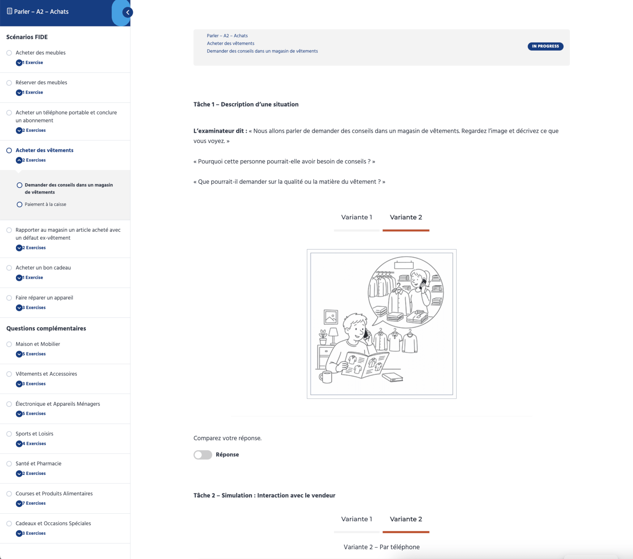 FIDE exam sample papers - FIDE A2 speaking sample paper - French FIDE Papers